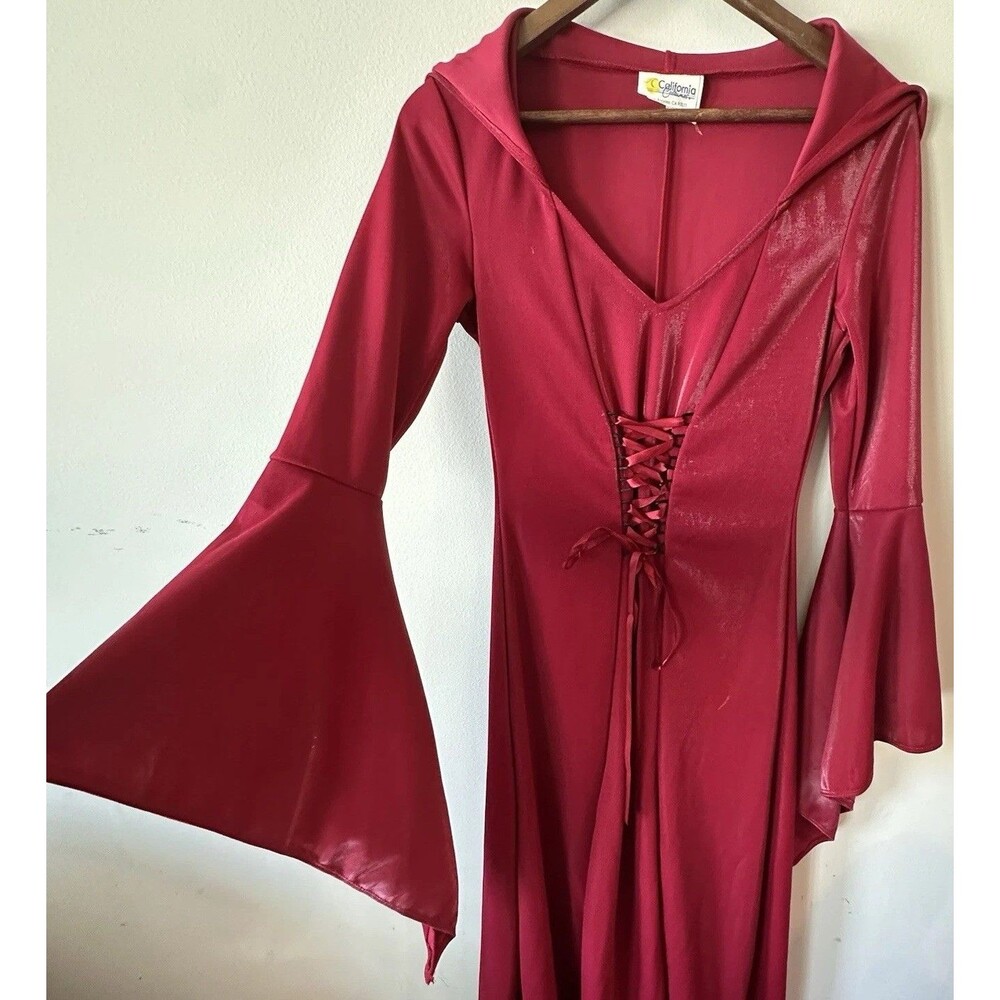 California Costumes Crimson Robe Hooded Dress Gown Medium S Halloween Sorceress - Picture 10 of 12